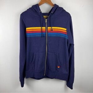 Aviator Nation 5 Striped Zip Hoodie